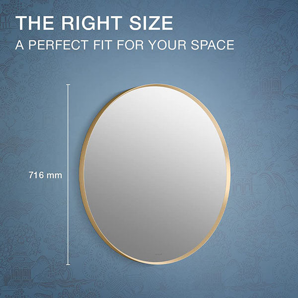 Essential Round Mirror In Brushed Gold Finish
