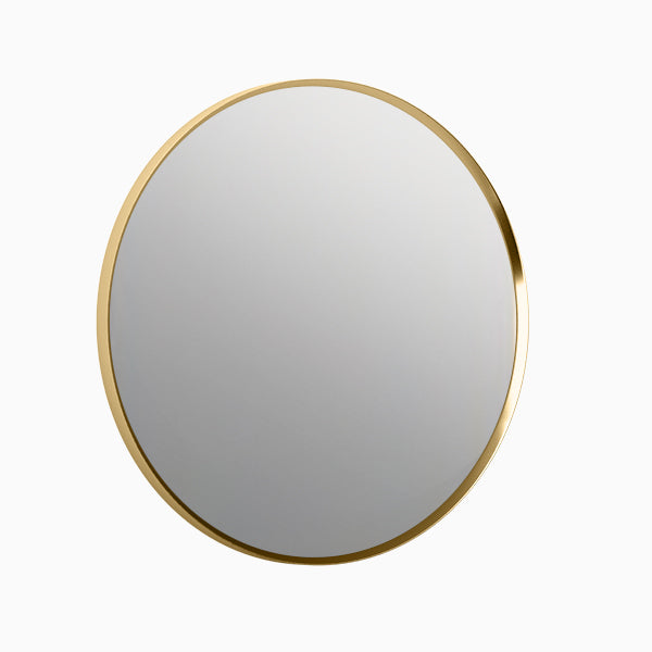 Essential Round Mirror In Brushed Gold Finish
