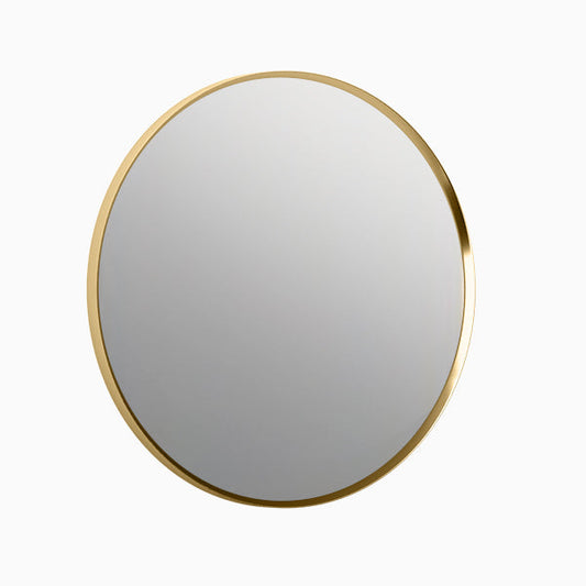 Essential Round Mirror In Brushed Gold Finish