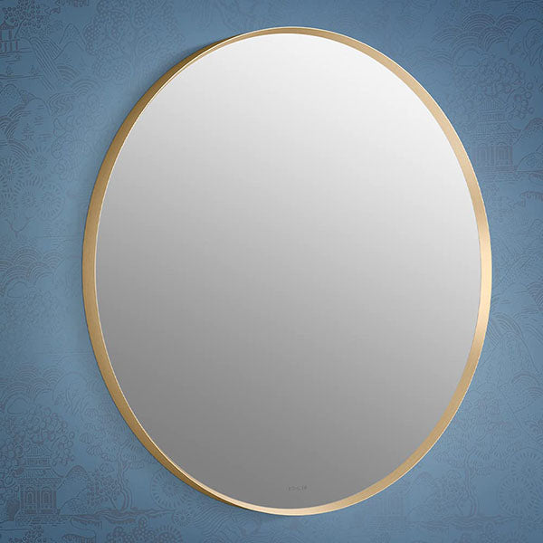 Essential Round Mirror In Brushed Gold Finish