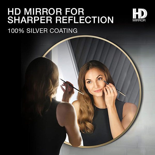 Essential Round Mirror In Brushed Gold Finish