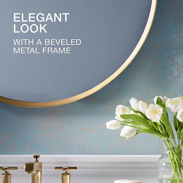Essential Round Mirror In Brushed Gold Finish