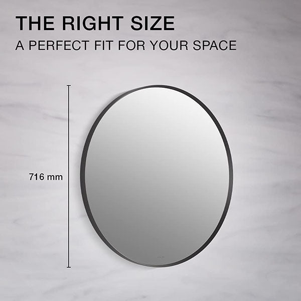 Essential Round Mirror In Matte Black Finish