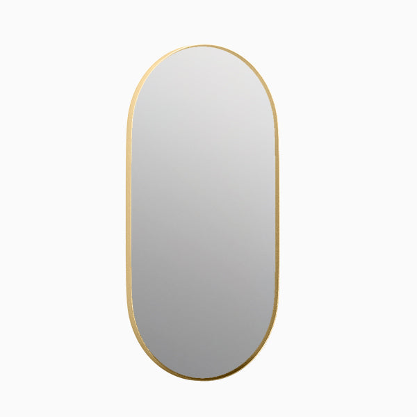 Essential Capsule Mirror In Brushed Gold Finish