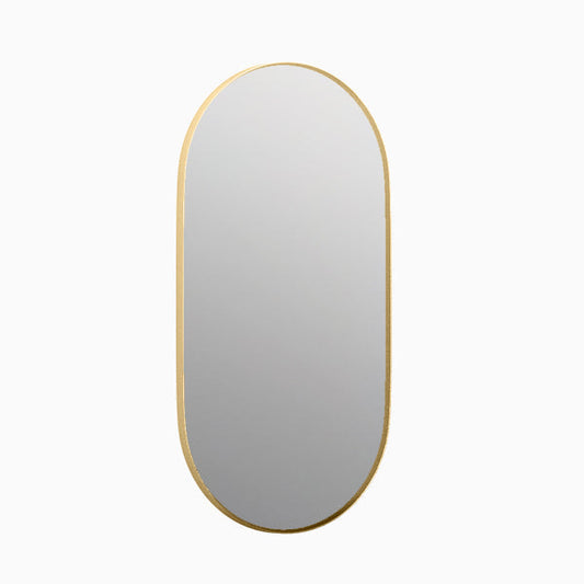 Essential Capsule Mirror In Brushed Gold Finish