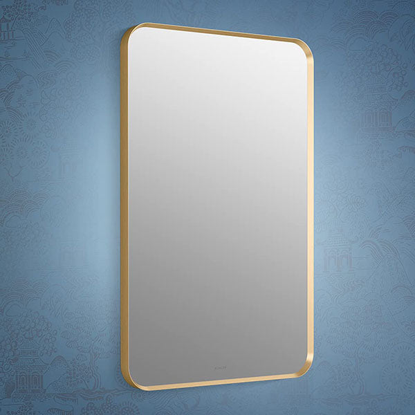 Essential Rectangular Mirror In Brushed Gold Finish
