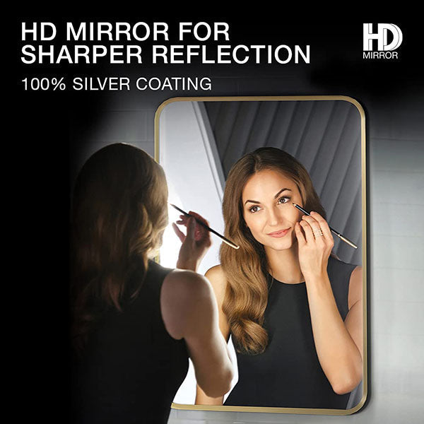 Essential Rectangular Mirror In Brushed Gold Finish
