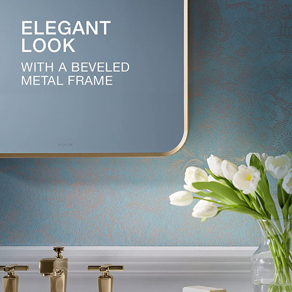 Essential Rectangular Mirror In Brushed Gold Finish
