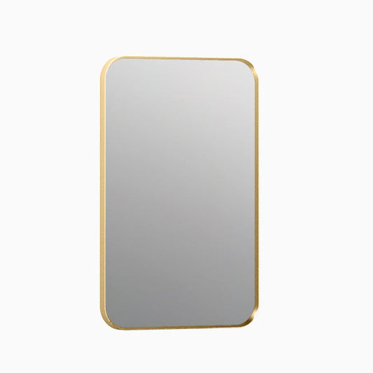 Essential Rectangular Mirror In Brushed Gold Finish