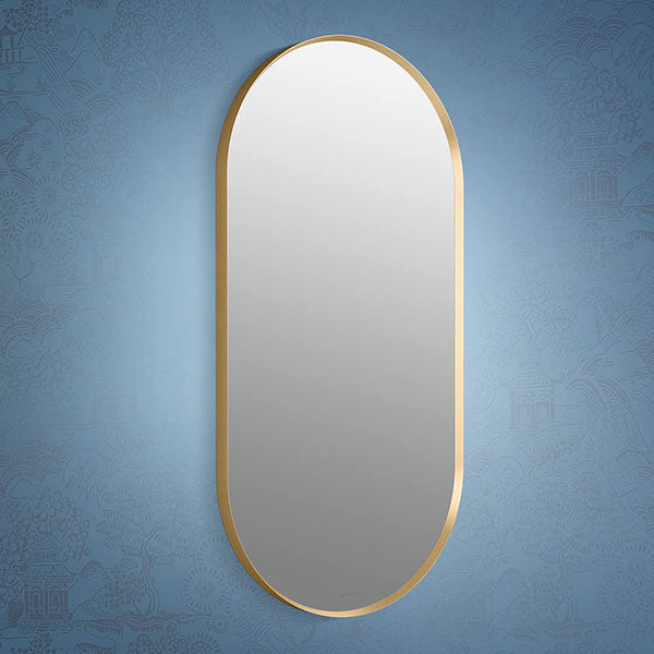 Essential Capsule Mirror In Brushed Gold Finish