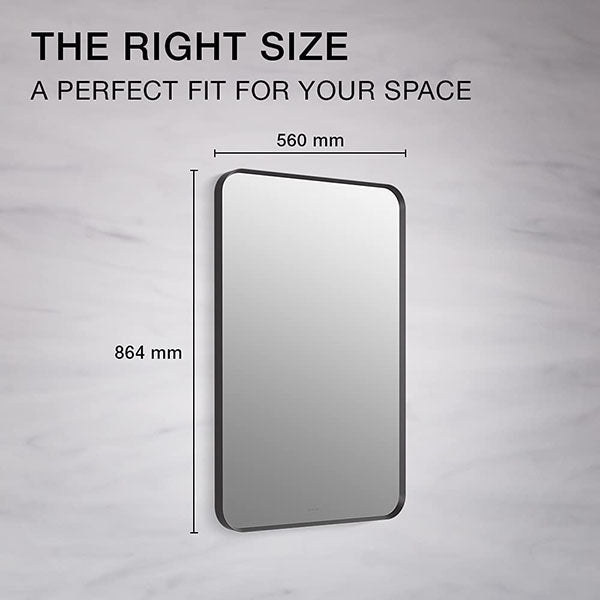 Essential Rectangular Mirror In Matte Black Finish