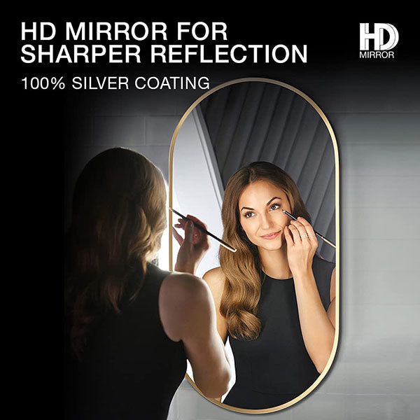 Essential Capsule Mirror In Brushed Gold Finish