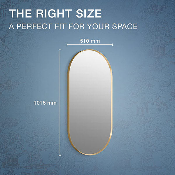 Essential Capsule Mirror In Brushed Gold Finish